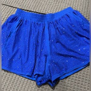 QOS Royal Blue Rhinestone Active Short